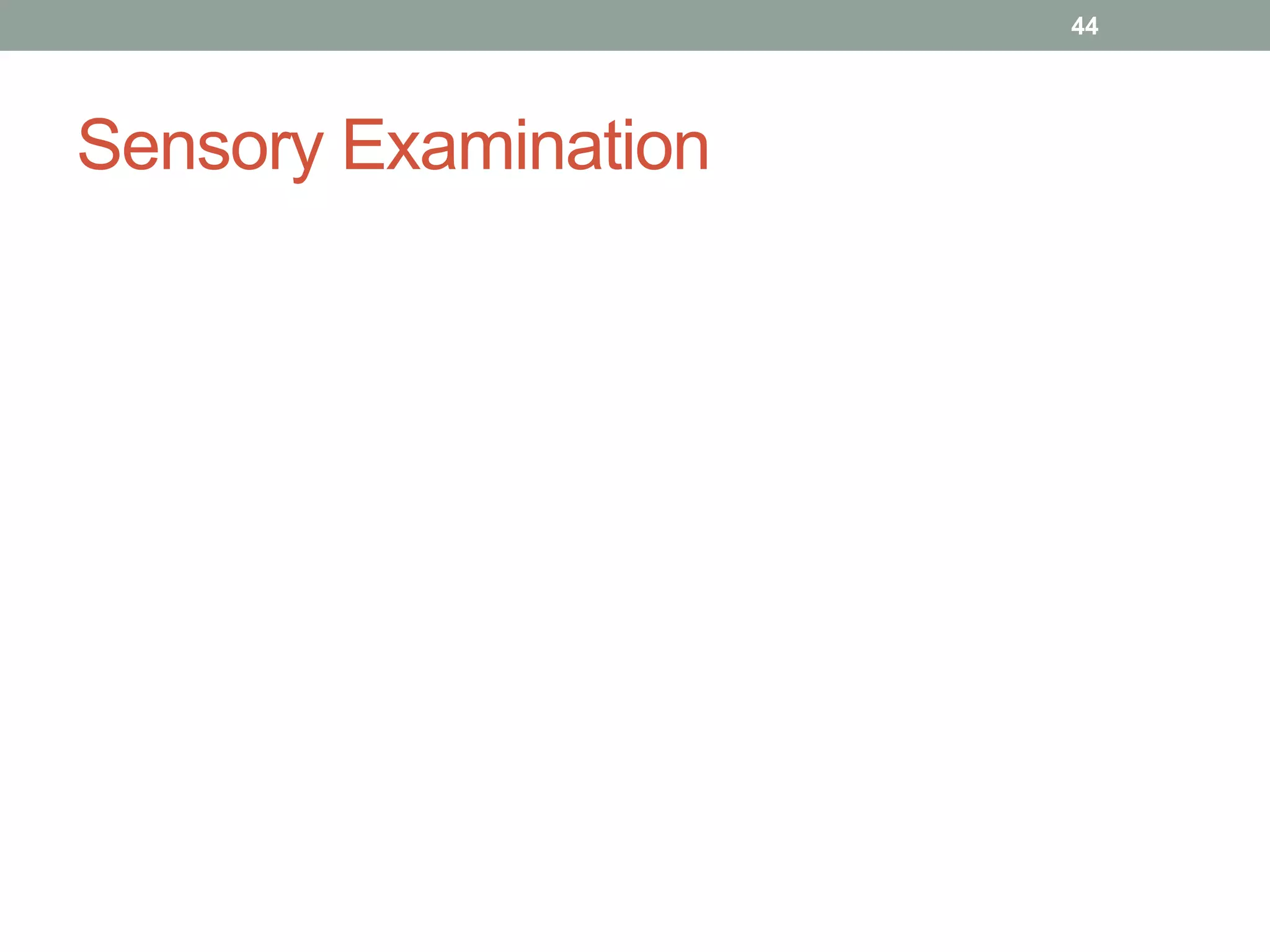Sensory Examination
44
 