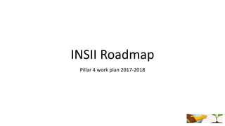 INSII Roadmap
Pillar 4 work plan 2017-2018
 