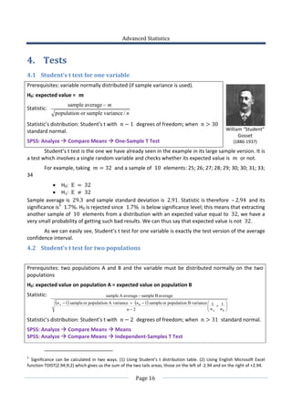 Basics of advanced statistics | PDF