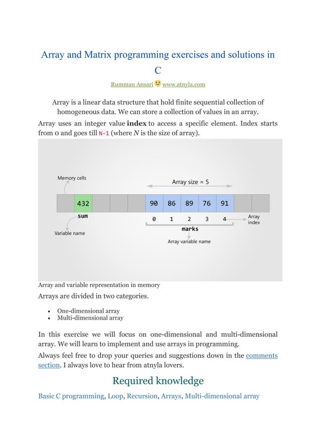 C Programming Exercises And Solutions Pdf C Programming Exercises And Solutions Pdf