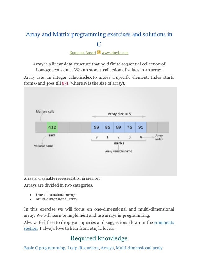 C Programming Exercises And Solutions C Programming Exercises And Solutions