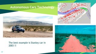 Autonomous Cars Technology
22
The best example is Stanley car in
2003 !!
 