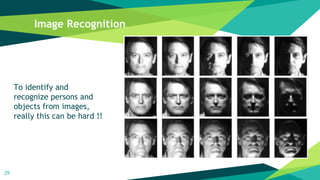 Image Recognition
29
To identify and
recognize persons and
objects from images,
really this can be hard !!
 