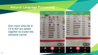 Natural Language Processing
41
Even more when ML &
CV & NLP are joined
together to create this
awesome canvas
 