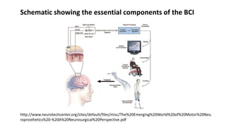 http://www.neurotechcenter.org/sites/default/files/misc/The%20Emerging%20World%20of%20Motor%20Neu
roprosthetics%20-%20A%20Neurosurgical%20Perspective.pdf
Schematic showing the essential components of the BCI
 