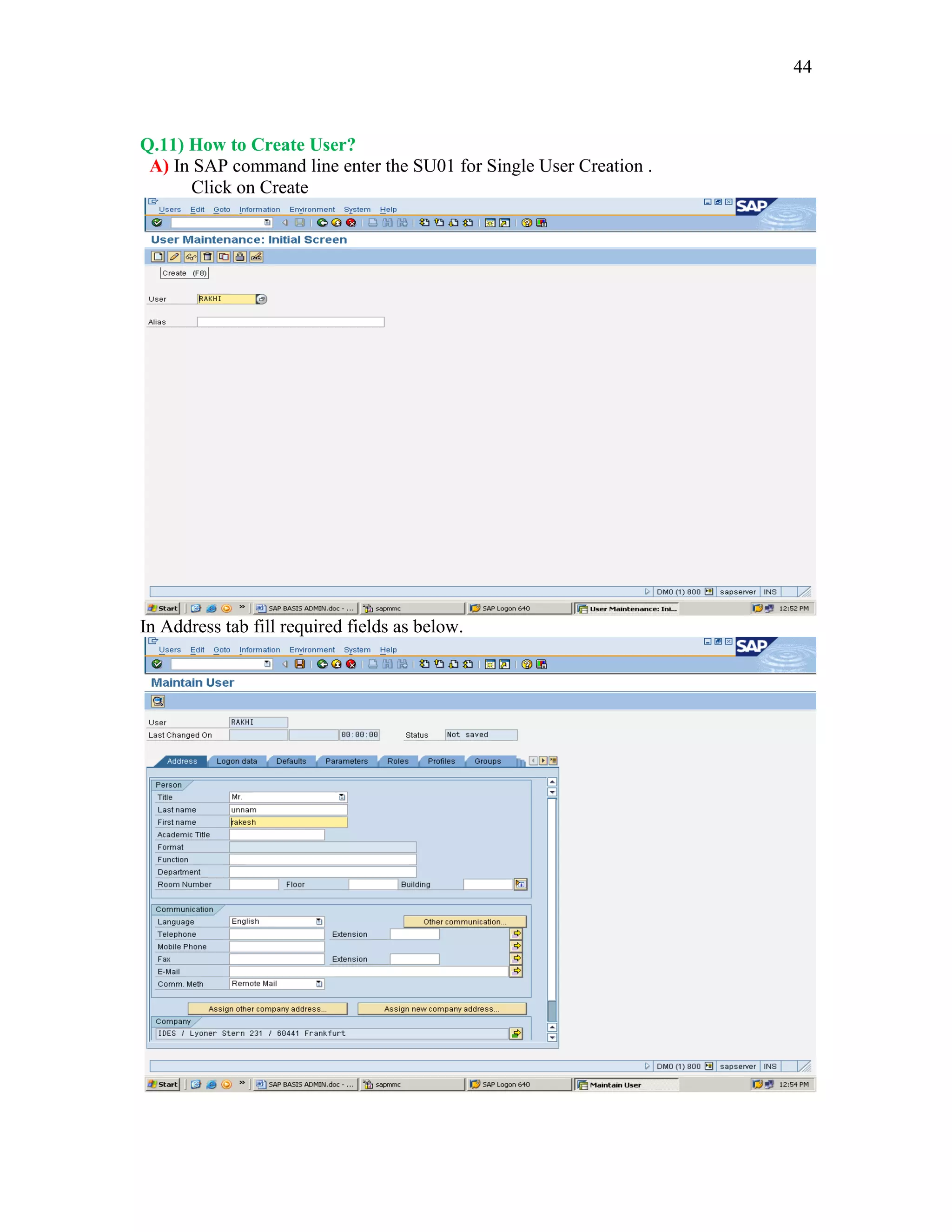 sap basis transaction codes | PDF