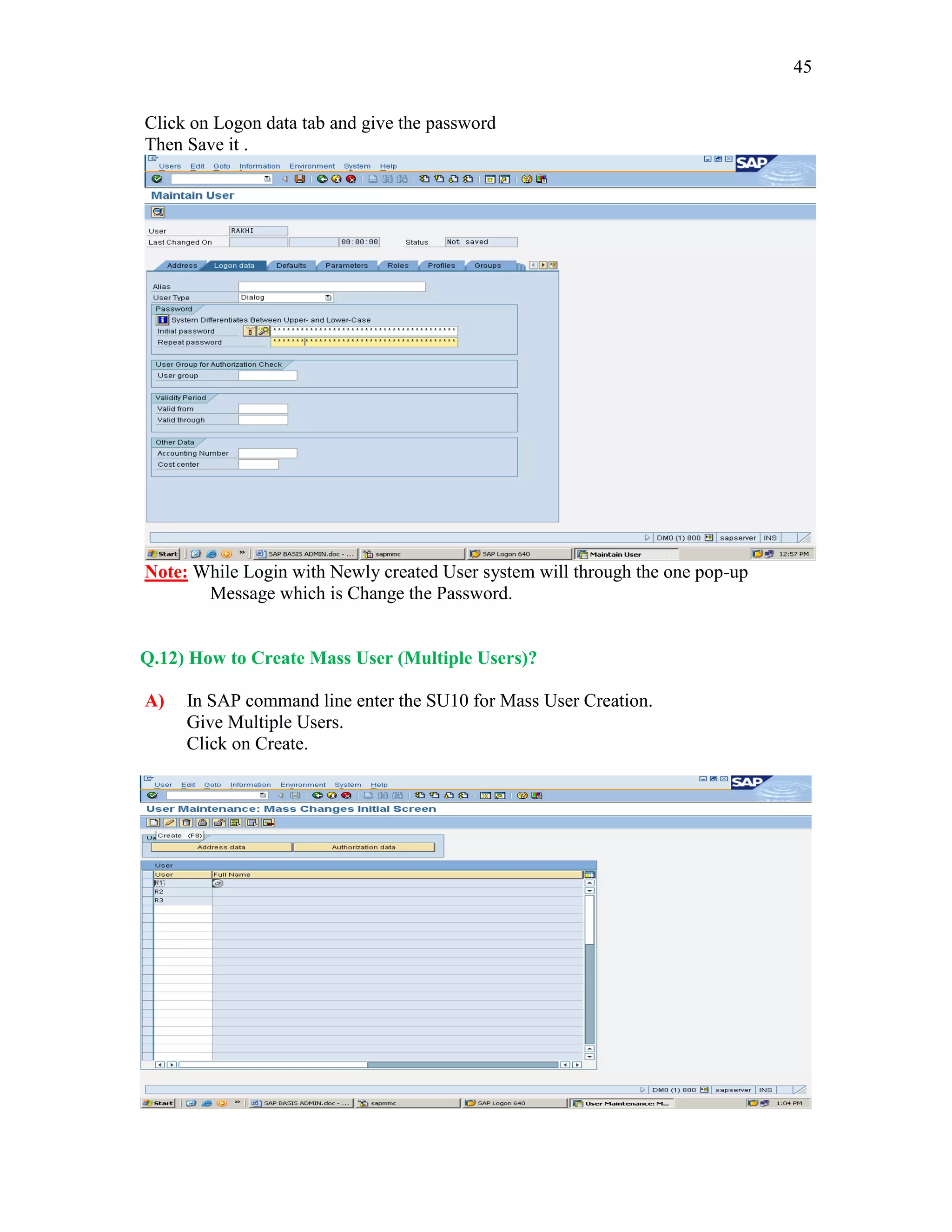 sap basis transaction codes | PDF