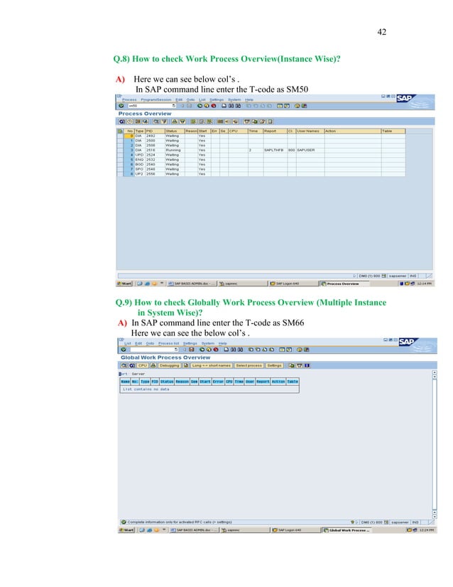sap basis transaction codes | PDF