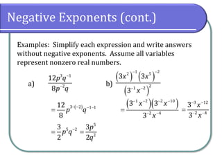 Sample Rational Simplify Negative Exponents 0.6 Rational Exponents | PDF
