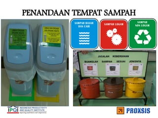 PENANDAAN TEMPAT SAMPAH
SAMPAH BASAH
DAN CAIR
SAMPAH LOGAM
SAMPAH
NON LOGAM
 