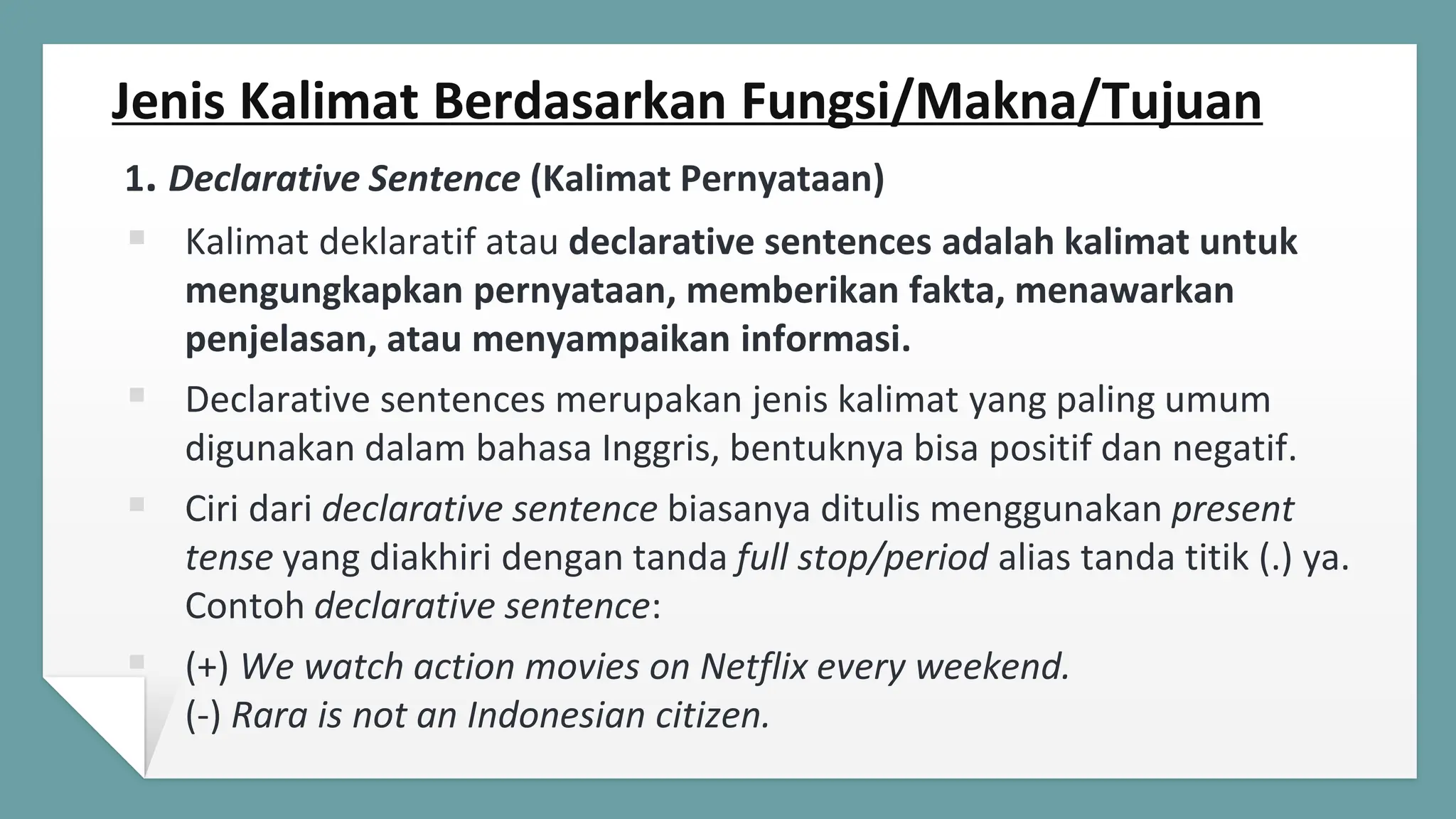 Types of Sentences is Definition of Sentence dan Unsur-unsur Kalimat ...