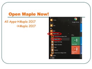 0.1 Introduction to Maple ikely refers to a presentation introducing ...
