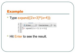0.1 Introduction to Maple ikely refers to a presentation introducing ...