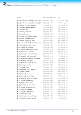 Luis Sánchez Arce. / Cel. 942914534
9
PlanLector _2021 Segundo grado
 