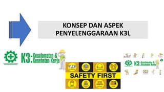 KONSEP DAN ASPEK
PENYELENGGARAAN K3L
 