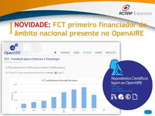 NOVIDADE: FCT primeiro financiador de
âmbito nacional presente no OpenAIRE
 