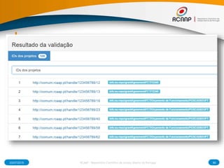 Resultado da Validação
03/07/2015 89RCAAP - Repositório Cientifico de Acesso Aberto de Portugal
 