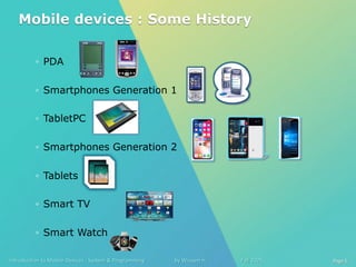 Introduction to Mobile Devices, Evolution, Features and Developement | PDF