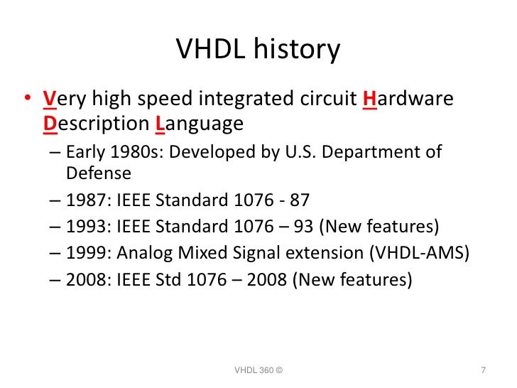 Introduction to VHDL
