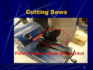 Cutting Saws
34
Point of contact Blade not guarded
 