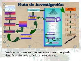 En ella se realiza todo el proceso a seguir en el que puede
identificarla investigación la construcción etc.
 