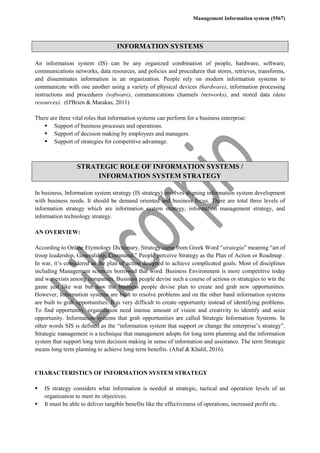 STRATEGIC ROLE OF ‎INFORMATION SYSTEMS | PDF