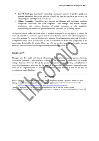 STRATEGIC ROLE OF ‎INFORMATION SYSTEMS | PDF