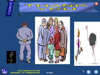 DIKLAT/BIMTEK KTSP 2009             13
DEPDIKNAS – DIT. PEMBINAAN SMA   HALAMAN
 