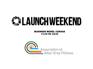 BUSINESS MODEL CANVAS 
11:10 TO 12:10 
 