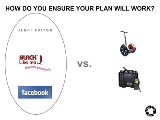 HOW DO YOU ENSURE YOUR PLAN WILL WORK? 
vs. 
 