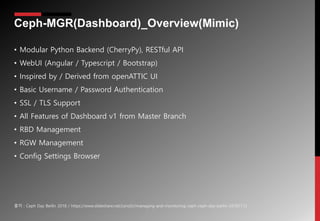 TechTalk02 - Ceph Cluster Monitoring & Dashboard Overview | PPT