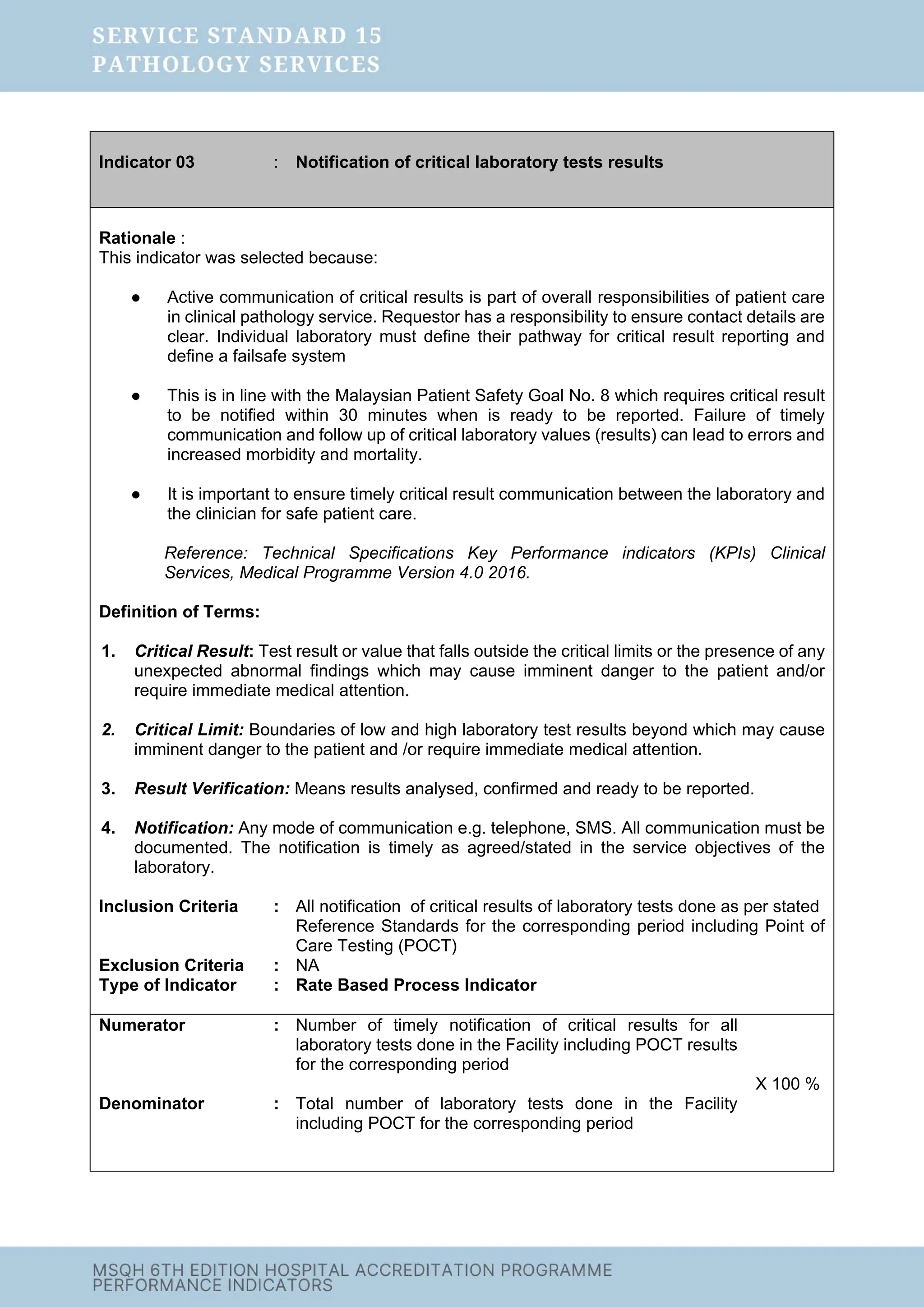 00. MSQH Performance Indicators - 6th Edition Complete Set of ...