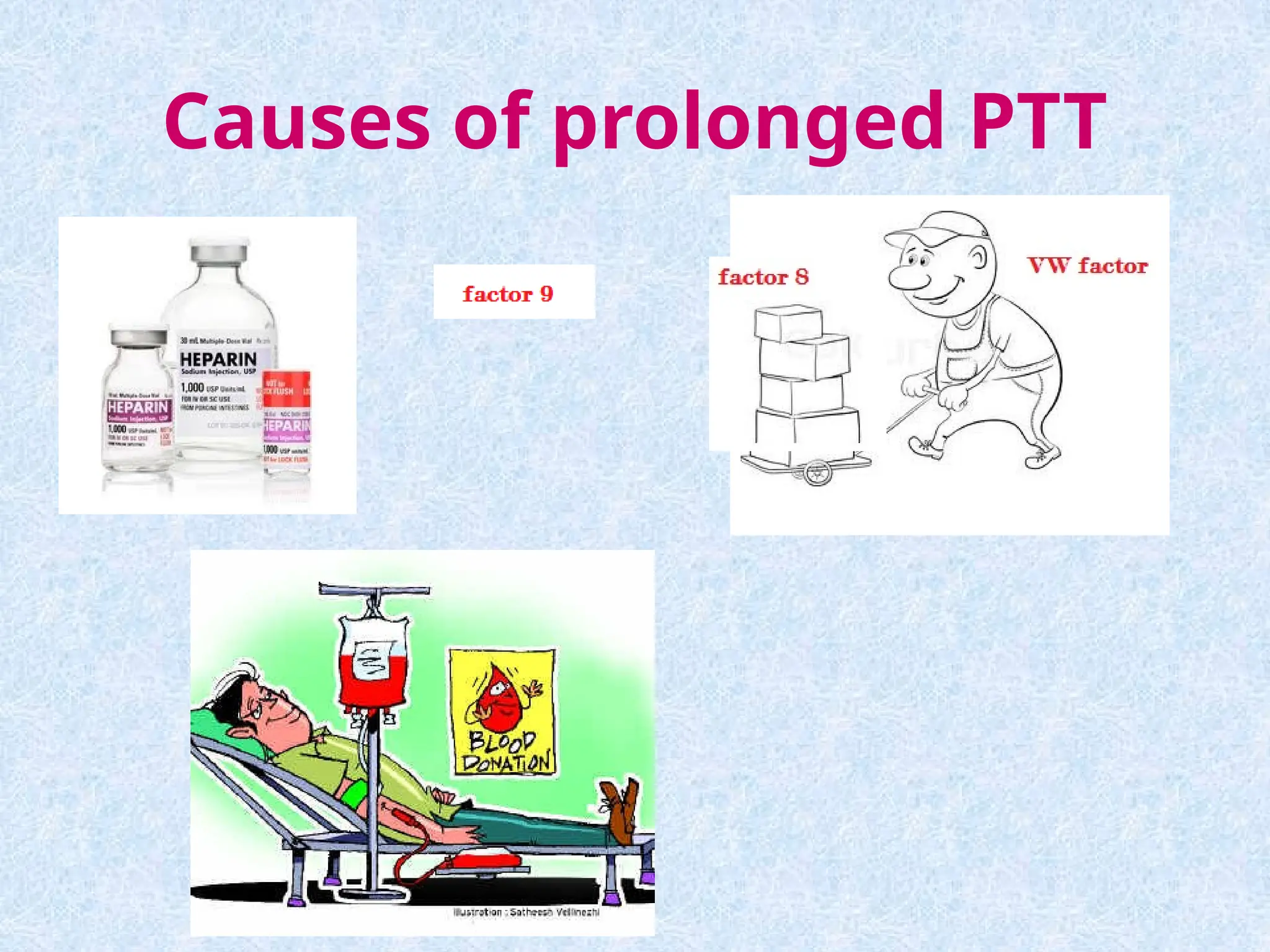 Causes of prolonged PTT
 
