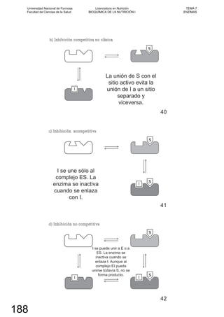 40
41
42
Universidad Nacional de Formosa
Facultad de Ciencias de la Salud
Licenciatura en Nutrición
BIOQUÍMICA DE LA NUTRICIÓN I
TEMA 7
ENZIMAS
188
 