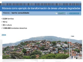 Historia – barrio consolidado

• 2.224 familias
• 10 ha
• 35 m altura
• 1.500.000 toneladas desechos


2004
 