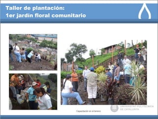 Taller de plantación:
1er jardín floral comunitario




                         Capacitación en el terreno
 