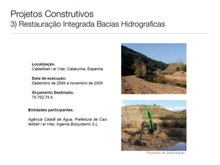 Projetos Construtivos
3) Restauração Integrada Bacias Hidrograﬁcas
 