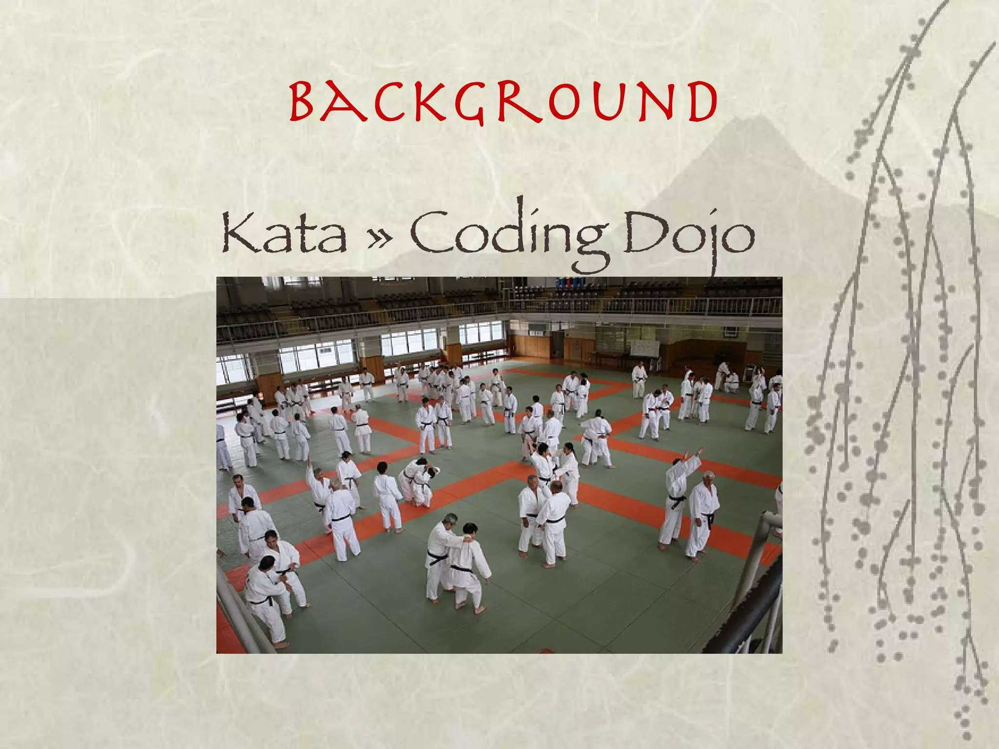 Background
Kata » Coding Dojo
 