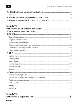 Índice del libro "Hardening de servidores GNU / Linux 5ª Edición (Gold ...
