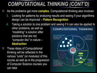 Thinking Computer Science Introduction To Computer Science (getting started) | PPTX