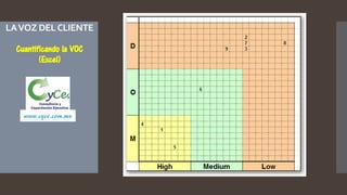 LAVOZ DELCLIENTE
Cuantificando la VOC
(Excel)
www.cyce.com.mx
 