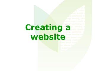 Creating a website The RDC website 