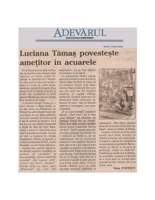 LUCIANA TAMAS POVESTESTE AMETITOR IN ACUARELE - OANA POPESCU