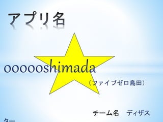 00000shimada
（ファイブゼロ島田）
チーム名 ディザス
 