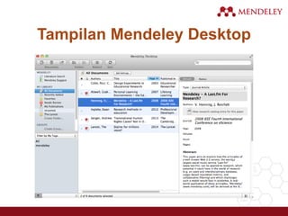 Tampilan Mendeley Desktop
 