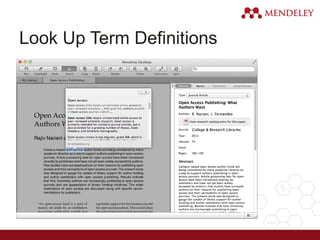 Look Up Term Definitions
 