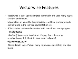 Vectorwise database training | PDF
