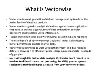 Vectorwise database training | PDF