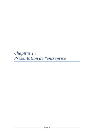 Page 3
Chapitre	1 :
Présentation	de	l’entreprise	
 
