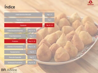 Confidential Material – © 2022
Confidential Material – © 2021
Confidential Material – © 2022
Índice
VisãoGeral do Mercado Pág. 4 - 6
Pág. 8
Tese de Investimento
Qualycon Pág. 10 - 33
VisãoGeral da Empresa Pág. 10 - 15
Equipamentos Pág. 25
Produtos Pág. 19 - 20
Clientese Fornecedores Pág. 22 - 23
FluxoOperacional Pág. 17
Plano de Expansão Pág. 27
Destaques Financeiros Pág. 29 - 33
 